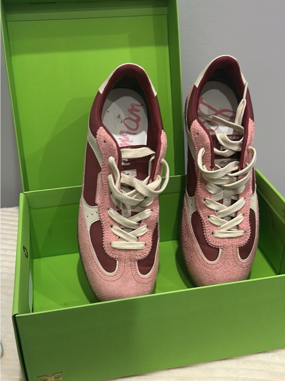 Women’s Pink Suede & Fabric Sneakers by Unknown Brand